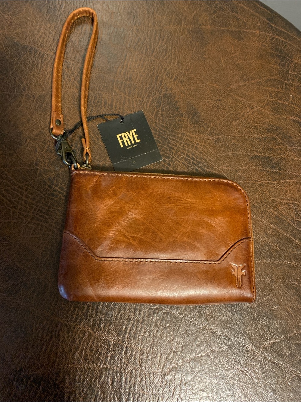 FRYE Melissa Cognac Wristlet